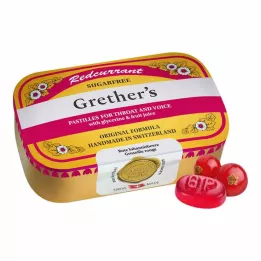 GRETHERS Sarkanās jāņogas+C vitamīna pastilas bez cukura, 110 g