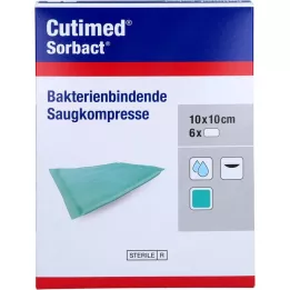 CUTIMED Sorbact absorbējošās kompreses 10x10 cm, 6 gab