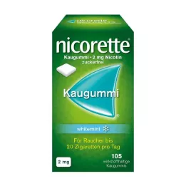 NICORETTE Košļājamā gumija 2 mg baltmētras, 105 gab