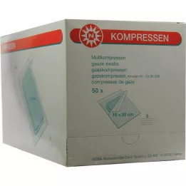 MULLKOMPRESSEN 10x20 cm sterils 8-kārtīgs, 50X2 gab