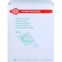 MULLKOMPRESSEN 10x10 cm sterils 16 virzienu, 35X2 gab