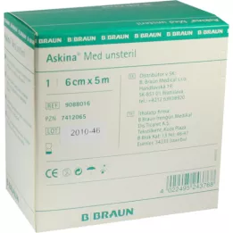 ASKINA Med brūču pārsējs 6 cmx5 m nesterils, 1 gab