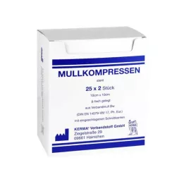 MULLKOMPRESSEN 10x10 cm sterils 8-kārtīgs BW, 25X2 gab