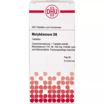 MOLYBDAENUM D 6 tabletes, 200 gab MOLYBDAENUM D 6 tabletes, 200 gab
