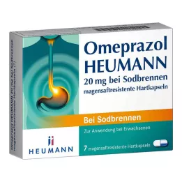 OMEPRAZOL Heumann 20 mg b.Sodbr.kuņģa skābi izturīgas cietās kapsulas, 7 gab