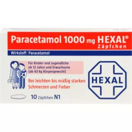 PARACETAMOL 1000 mg HEXAL svecītes, 10 gab
