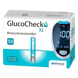 GLUCOCHECK XL Glikozes līmeņa noteikšanas teststrēmeles, 50 gab