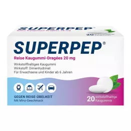SUPERPEP Ceļojumu košļājamās gumijas dražejas 20 mg, 20 gab