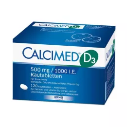 CALCIMED D3 500 mg/1000 I.E. košļājamās tabletes, 120 gab