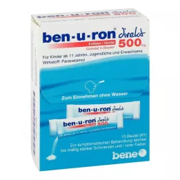 BEN-U-RON tiešās 500 mg granulas zemeņu/vaniļas, 10 gab
