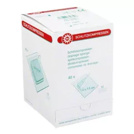 SCHLITZKOMPRESSEN 7,5x7,5 cm sterils, 12 virzienu, 40 x 2 gab