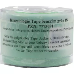 KINESIOLOGIE Lente 5 cmx5 m zaļa, 1 gab