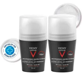 Vichy Homme dezodorants Roll on Anti Perspirant 72h Dp (2x50 ml)
