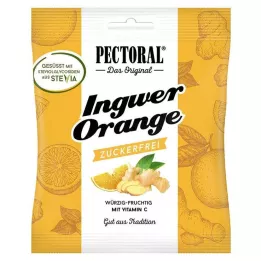 PECTORAL Ginger Orange Bonbons bez cukura, 60 g