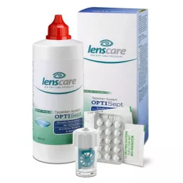 LENSCARE OptiSept Kombip.350 ml+45 tabletes+1 trauks, 1 p