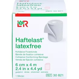 HAFTELAST Fiksācijas pārsējs, lipīgs, nesatur lateksu, 6 cm x 4 m, krēms, 1 gab