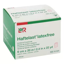 HAFTELAST Fiksācijas pārsējs, lipīgs, nesatur lateksu, 6 cm x 20 m, krēms, 1 gab