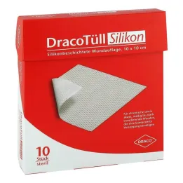 Dracotull Sil.10x10 cm silikonizturīgs brūču kontroles spilventiņš, 10 gab