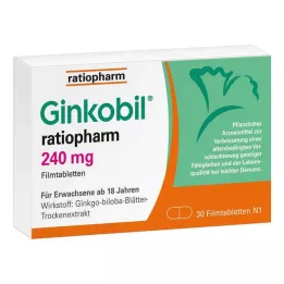 GINKOBIL-ratiopharm 240 mg apvalkotās tabletes, 30 gab
