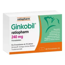 GINKOBIL-ratiopharm 240 mg apvalkotās tabletes, 60 gab