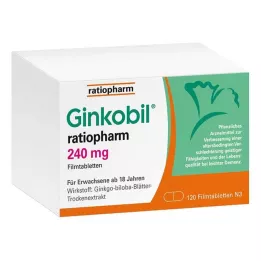 GINKOBIL-ratiopharm 240 mg apvalkotās tabletes, 120 gab
