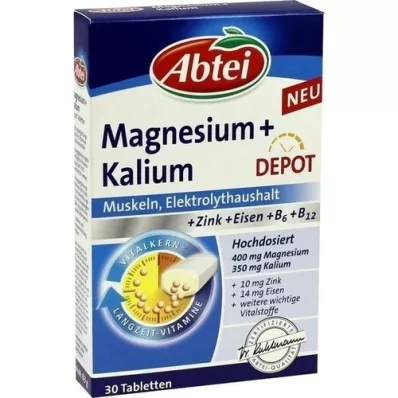 ABTEI Magnija + kālija depo tabletes, 30 gab ABTEI Magnija + kālija depo tabletes, 30 gab