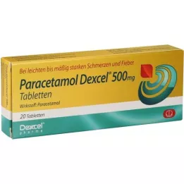 PARACETAMOL Dexcel 500 mg tabletes, 20 gab