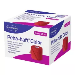 PEHA-HAFT Krāsu fiksācijas lente bez lateksa 6 cm x 20 m sarkana, 1 gab