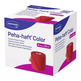PEHA-HAFT Krāsu fiksācijas lente bez lateksa 8 cm x 20 m sarkana, 1 gab