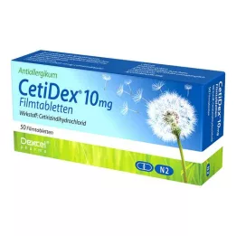 CETIDEX 10 mg apvalkotās tabletes, 50 gab