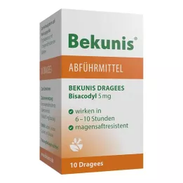 BEKUNIS Bisacodyl Dragees 5 mg zarnās šķīstošās tabletes, 10 gab