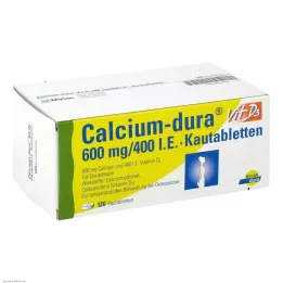 CALCIUM DURA Vit D3 600 mg/400 I.E. košļājamās tabletes, 120 gab