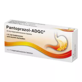 PANTOPRAZOL ADGC 20 mg zarnās šķīstošās tabletes, 7 gab