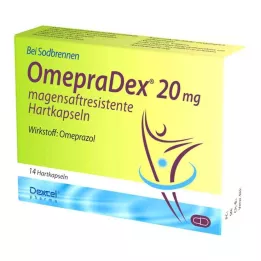 OMEPRADEX 20 mg zarnās šķīstošās cietās kapsulas, 14 gab