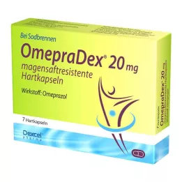 OMEPRADEX 20 mg zarnās šķīstošās cietās kapsulas, 7 gab