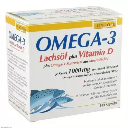 OMEGA-3 LACHSÖL plus Vit.D plus Omega-3 Konc. kapsulas, 100 gab