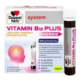 DOPPELHERZ Vitamīns B12 Plus sistēmas dzeramās ampulas, 10X25 ml
