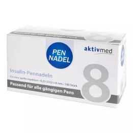 PEN-NADELN Universālas 8 kanulas 0,26x8 mm, 100 gab