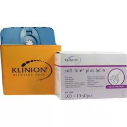KLINION Mīkstas smalkas plus pildspalvas adatas 0,25x6 mm 31 G, 110 gab