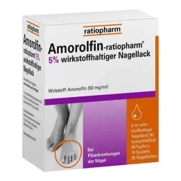 AMOROLFIN-ratiopharm 5% aktīvās sastāvdaļas nagu laka, 5 ml