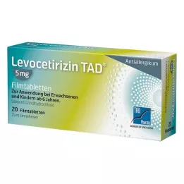 LEVOCETIRIZIN TAD 5 mg apvalkotās tabletes, 20 gab