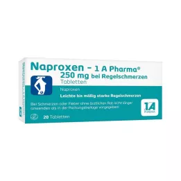 NAPROXEN-1A Pharma 250 mg menstruāciju sāpju tabletes, 20 gab