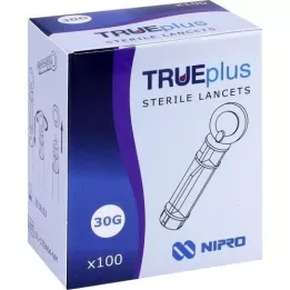TRUEPLUS sterilas lancetes 30G, 100 gab