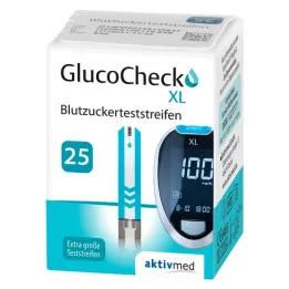GlucoCheck XL cukura līmeņa asinīs teststrēmeles, 25 gab