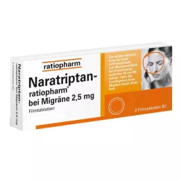 NARATRIPTAN-ratiopharm migrēnas apvalkotajām tabletēm, 2 gab