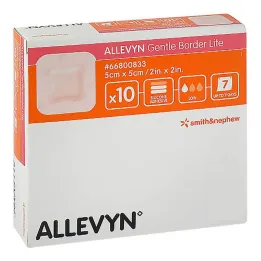 Allevyn Gentle Border Lite 5x5 cm putu pārsējs, 10 gab