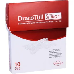 Dracotull Sil.5x5 cm silikonizturīga brūču kontrole.Izdevums, 10 gab