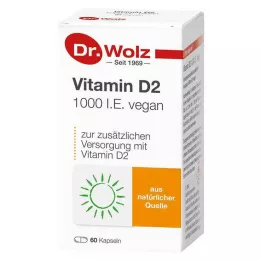 VITAMIN D2 1000 I.E. vegānu kapsulas, 60 gab
