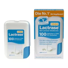 LACTRASE 3300 FCC tabletes klikšķu dozatorā, 100 gab
