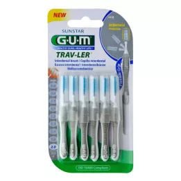 GUM TRAV-LER 2,0 mm sveces pelēks starpzobu + 6 vāciņi, 6 gab